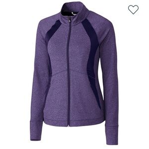 Cutter & Buck Womens Shoreline Colorblock Full-Zip Purple Heather Size XS